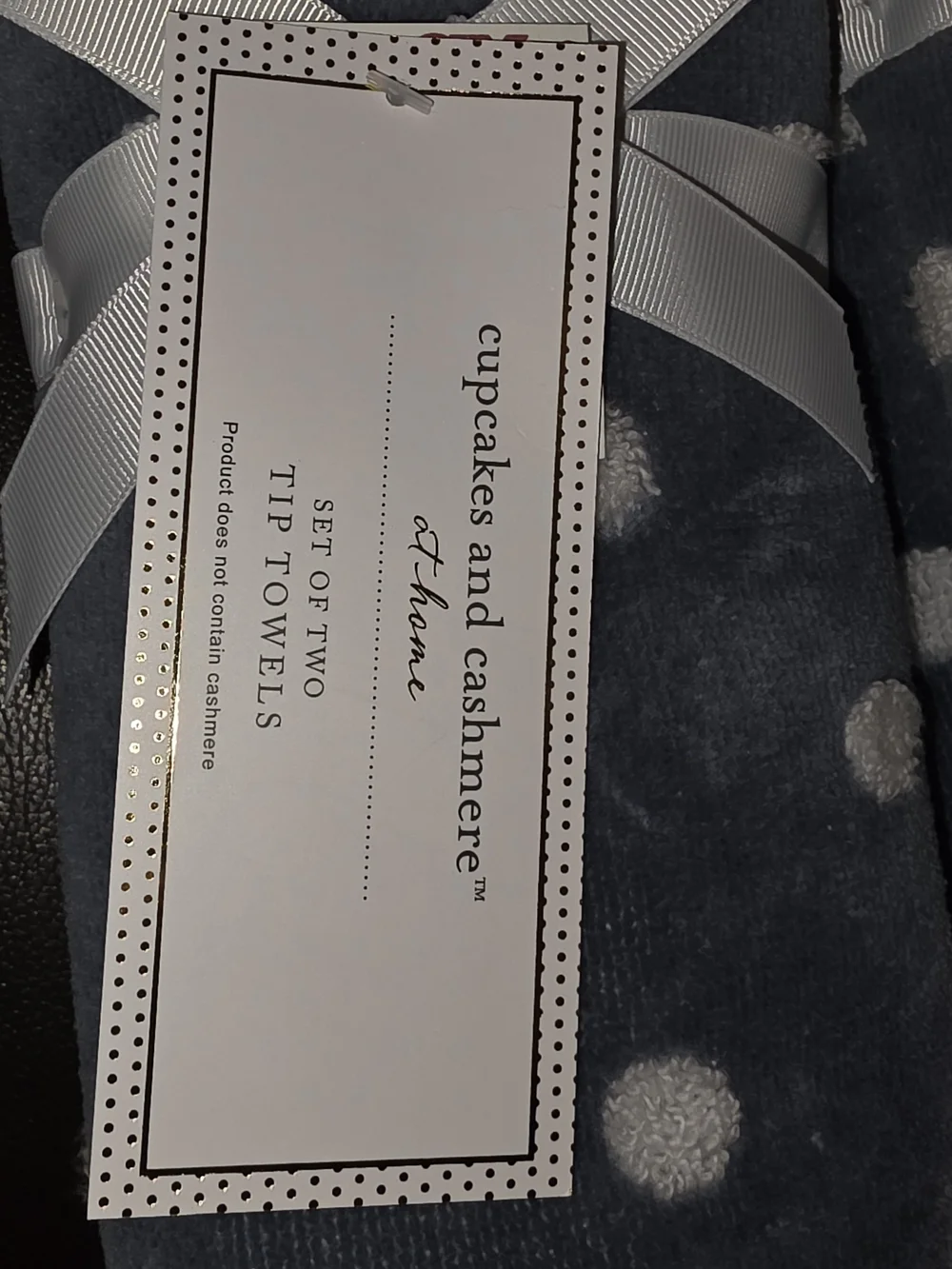 cupcakes & cashmere Navy and White Polka Dot Towels (Set of 4)